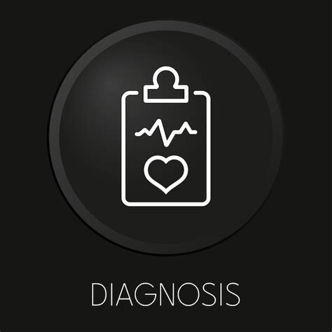 Icône De Ligne Vectorielle Minimale De Diagnostic Sur Le Bouton 3d