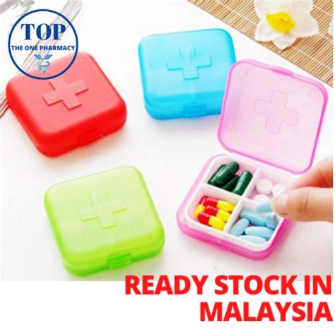 READY STOCK Portable Medicine Pill Box Travel Storage Pillbox Mini 4