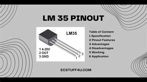 Lm35 Pinout Temperature Sensor Lm35 Arduino How To Work Lm35 Sensor Ecstuff4u Youtube