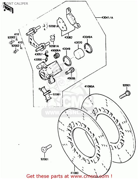 Kawasaki ZX900A1 1984 EUROPE UK FR GR IT NR SD FRONT CALIPER Buy