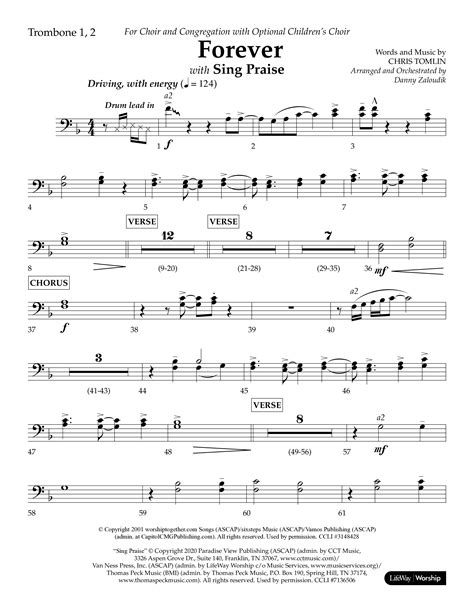 Forever With Sing Praise Choral Anthem SATB Trombone Sheet Music