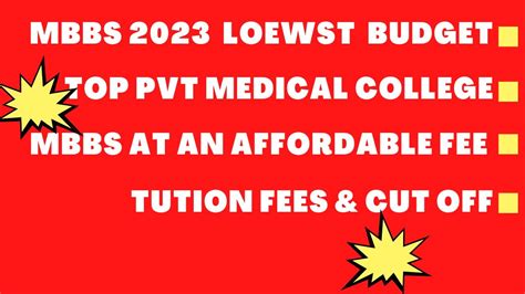 Mbbs Admission Lowest Budget Medical College Cheapest Private