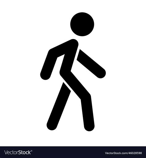 Walking person silhouette icon or walker Vector Image