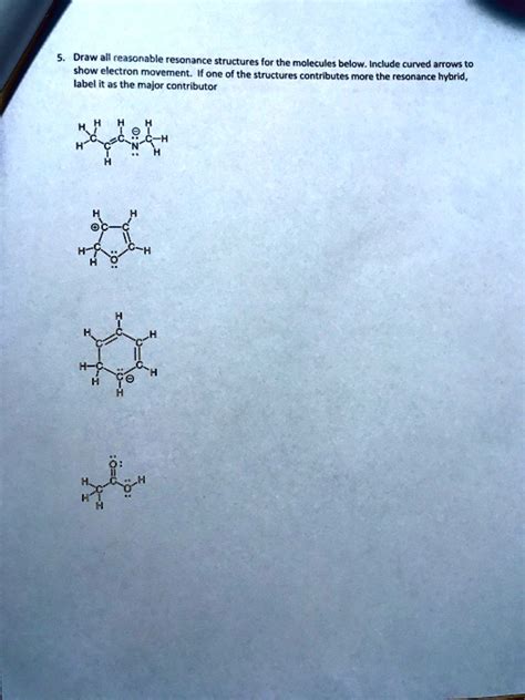 Solved Draw All Reasonable Resonance Structures For The Molecules