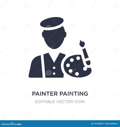 Painter Painting Icon On White Background Simple Element Illustration