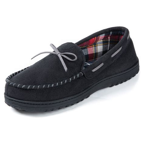 Rockdove Mens Jacob Flannel Lined Moccasin Slipper