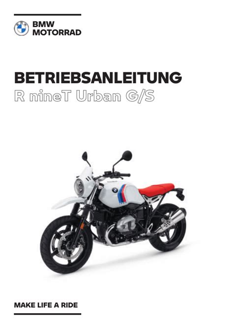 2022 BMW Motorrad R NineT Urban G S Betriebsanleitung 192 Pages