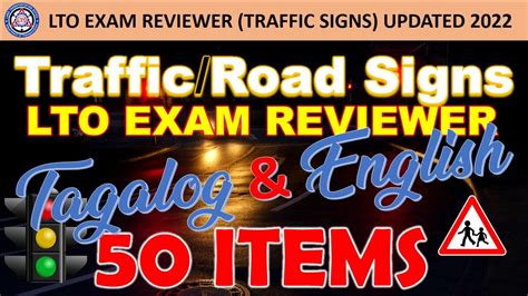 Lto Traffic Road Signs Reviewer English Tagalog Translation Updated