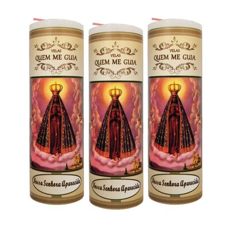 30 Vela Votiva Nossa Senhora Aparecida 7 Dias c Oração 260g