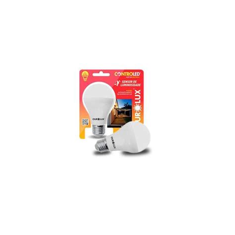 Lâmpada Led Controled Sensor De Luminosidade 9w Luz Amarela OUROLUX