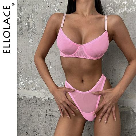 Ellolace Macarons Lingerie Sexy Seamless Underwear Set Women 2 Piece