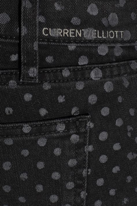 Black Polka Dot Low Rise Jeans