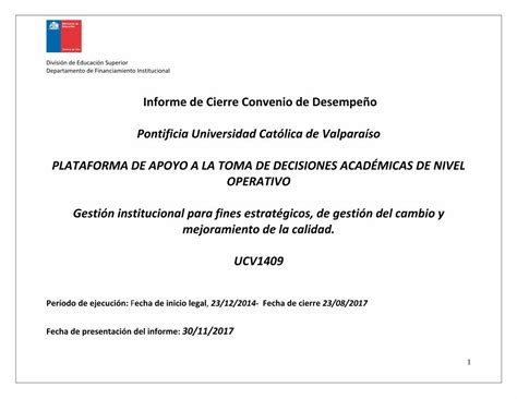 Pdf Informe De Cierre Convenio De Desempe O Pucv Dokumen Tips