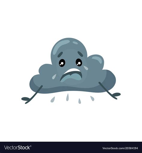 Cartoon Sad Rain Cloud