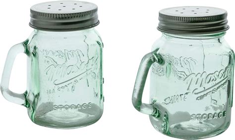 Amazon Mason Jar Salt And Pepper Shaker Clear Glass Green By Mason