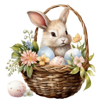 Easter Bunny Basket Clipart, Easter Basket, Easter Bunny, Easter Day PNG Transparent Image and ...