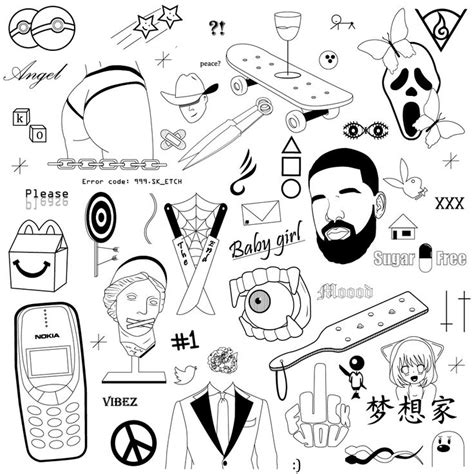 999 Sk Etch Mini Drawings Tattoo Stencil Outline Tattoo Flash Sheet