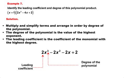 Math Example Polynomial Concepts Degree Of A Polynomial Example 7