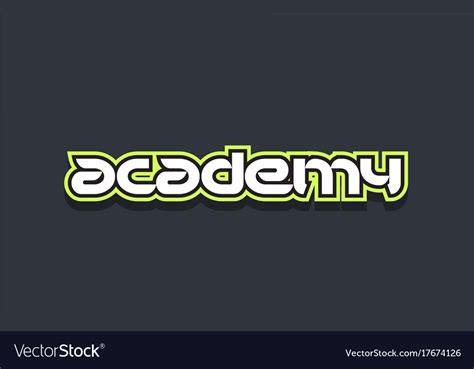 Academy Word Text Logo Design Green Blue White Vector Image