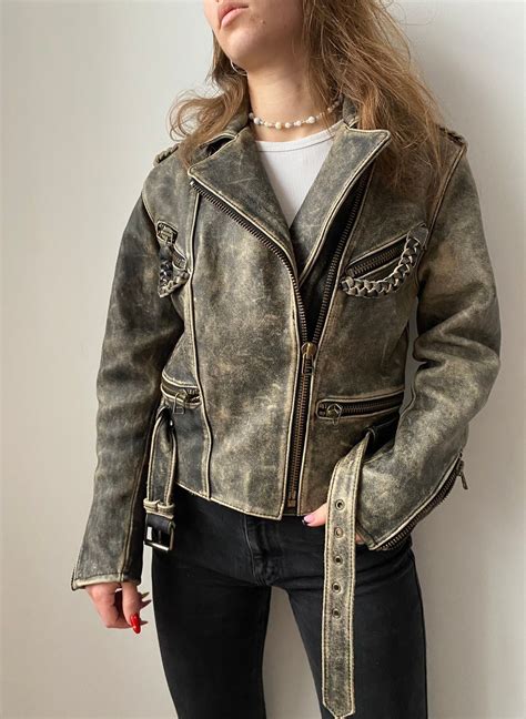 Japanese Brand × Leather Jacket × Vintage Vintage Avant Garde Brown