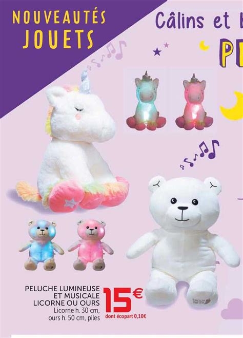 Offre Peluche Lumineuse Et Musicale Licorne Ou Ours Chez Gifi