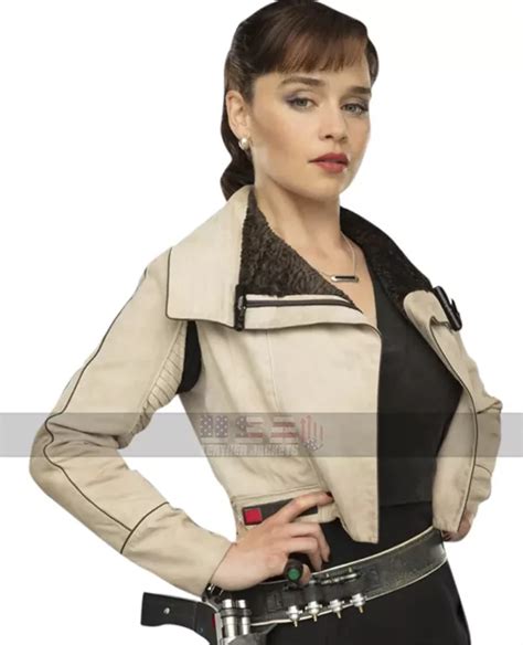 Solo A Star Wars Story Qira Short Body Fur Biker Leather Jacket