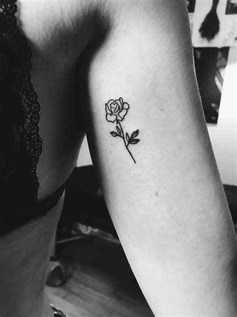 Simple small black rose tattoo - Tattoogrid.net