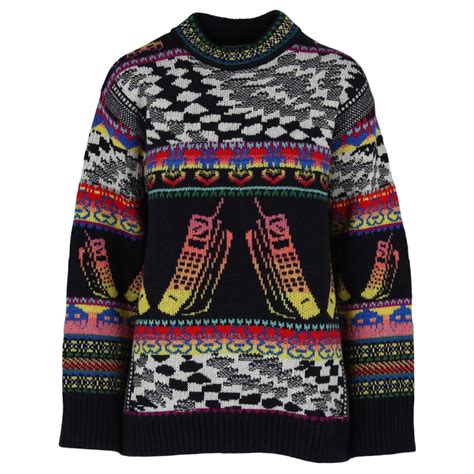 Stella Mc Cartney Pull En Laine Oversize Keep In Touch Multicolore Ref