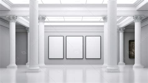 Fondo Museo De Galería De Arte Renderizado En 3d Que Presenta Un Primer