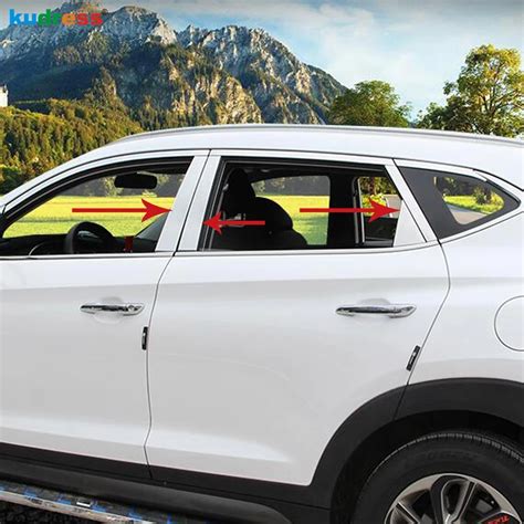 For Hyundai Tucson 2015 2016 2017 2018 Stainless Window Trims Center