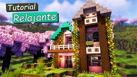 Como Hacer Una Hermosa Casa De Cerezo En Minecraft Tutorial Relajante