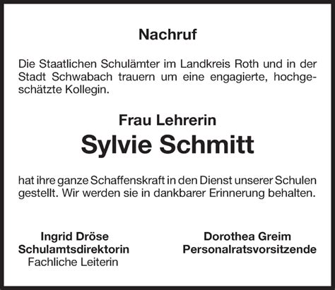 Traueranzeigen Von Sylvie Schmitt Trauer Nn De