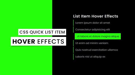 Css List Item Hover Effects Quick Tutorial For Beginners Youtube