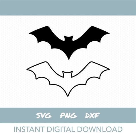 Bat Silhouette Svg, Bat Outline Svg, Halloween Clipart, Instant Digital ...