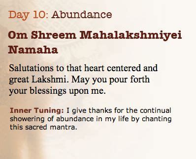 Abundance Om Shreem Mahalakshmiyei Namaha Meditation Mantras