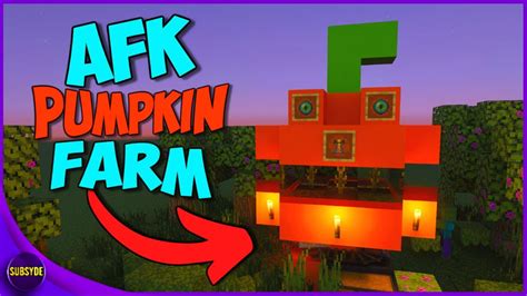 Automatic Afk Pumpkin Farm For Minecraft Bedrock And Java Editions Youtube