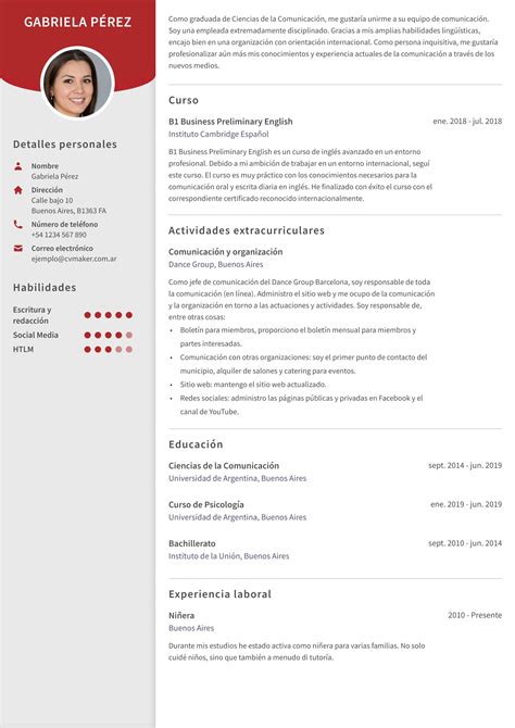 Ejemplos De Cv Para Argentina Ar
