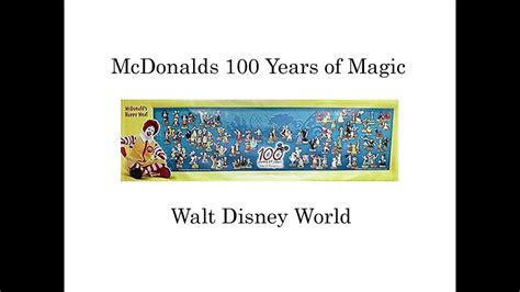 Mcdonalds 100 Years Of Magic Walt Disney World Happy Meal Toys