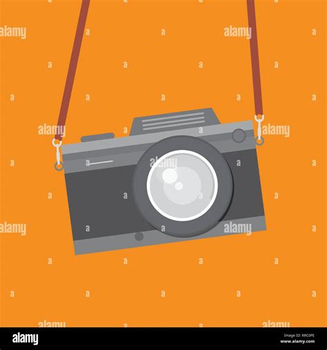 Retro Camera Vintage Camera Flat Style Design Old Photo Camera