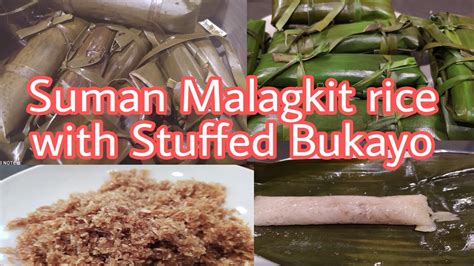 Suman Malagkit Kakanin Na May Bukayo Glutinous Rice With Stuffed Sweet Coconut Youtube