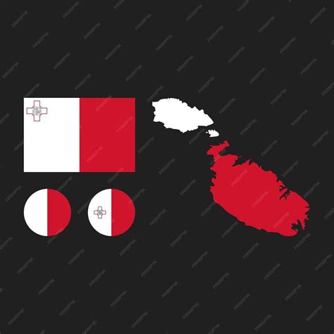 Premium Vector Malta Flag Map Emblem And Other National Elements