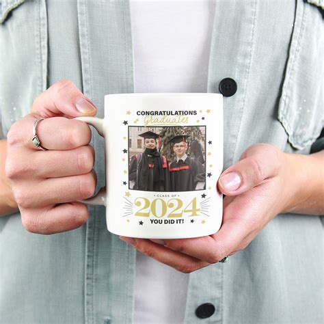 Tasse de remise de diplôme avec photo personnalisée classe de 2024