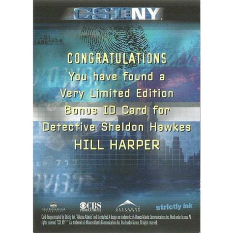 CSI New York Series 1 Unreleased Error ID Badge Chase Card Sheldon