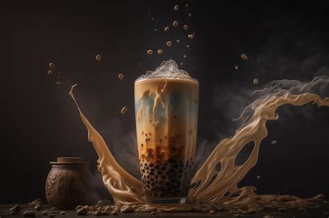 Premium AI Image | Milk tea photography