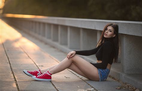 Women Model Portrait Sunset Looking At Viewer Red Sitting