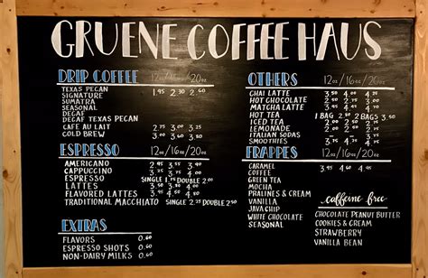 Our Menu — Gruene Coffee Haus