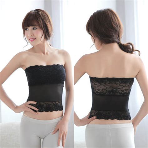 Women Sexy Lace Sheer Strapless Boob Tube Top Bandeau Bra Slim Wrap Chest Ebay