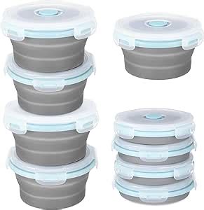 Dandat 12 Pack Silicone Collapsible Food Storage Containers 12 Oz