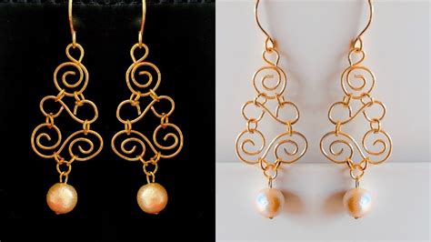 Diy Earrings Wire Wrapped Pearl Drop Earrings Making Beautiful Earrings Using Wire And Pearls