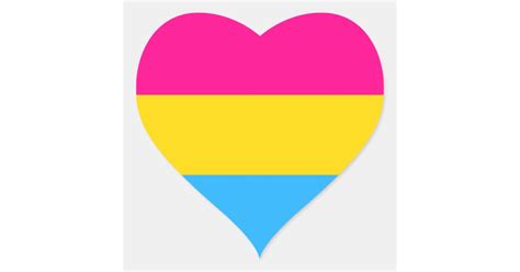 Pansexual Pride Flag Heart Sticker Zazzle